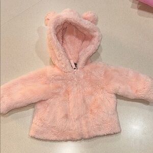 Eddie Bauer Pink Fuzzy Kids Jacket with Ears